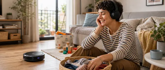 Listener enjoying an Audible story